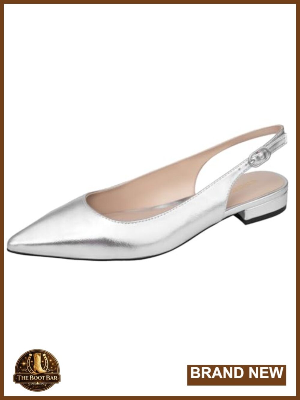 Slingback Flats Pointed Toe Women's Dressy Casual Work Wedding Shoes